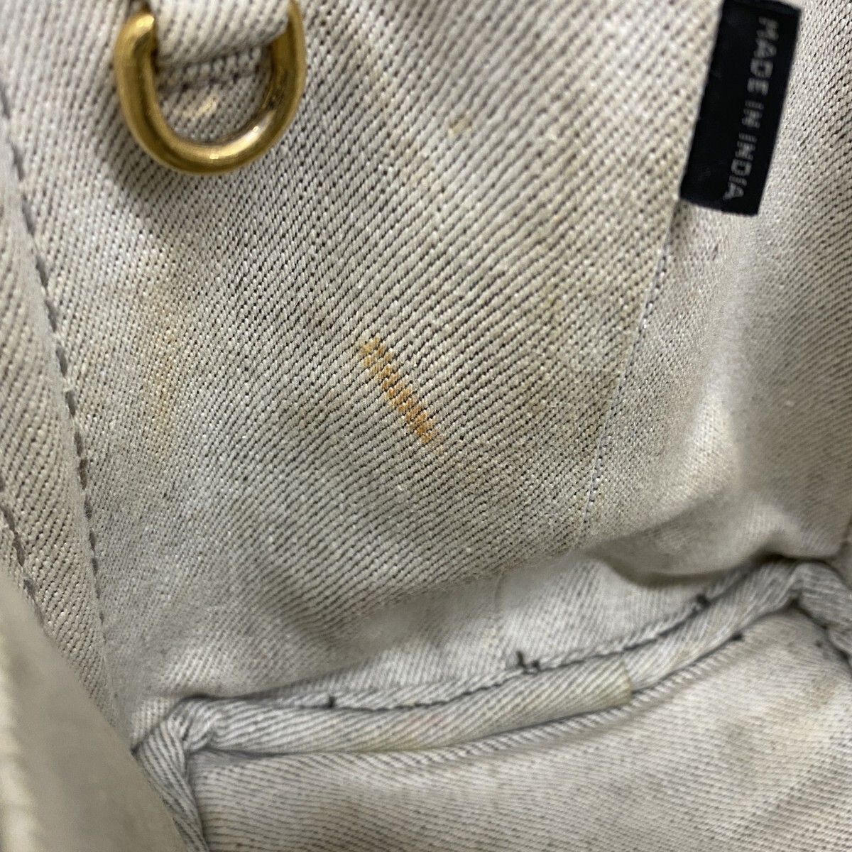 Prada Handbag Canapa Denim Blue Gold Hardware 2way Bag Used Ladies from japan thumbnail 7