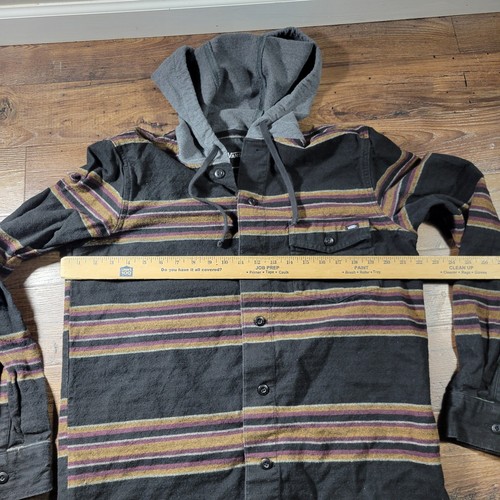 Vans Flannel Shirt Jacket Mens Medium Striped Button Up Long Sleeve Colorful - Picture 4 of 6