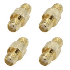SMA Female to Female RF Coaxial Adapter, Gold Plated Antenna Connector, 4-Pack