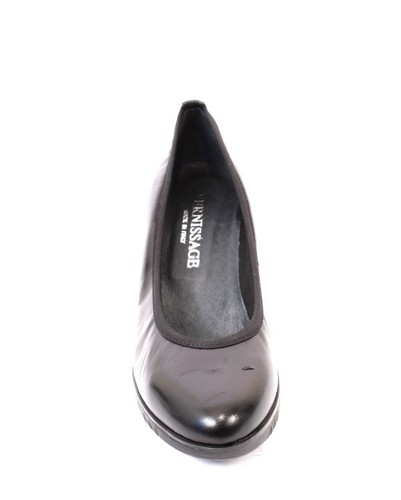 Vernissage 73944 Black Leather Platform Heel Pumps 40 / US 10 - Picture 7 of 8