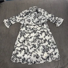 Simply Be Dress Womens Size 20  White Floral Knee Floral Cottage Core 3/4 Sleeve