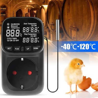 Digital Temperaturregler Steckerthermostat Smart Thermostat Steckdose 230V Timer