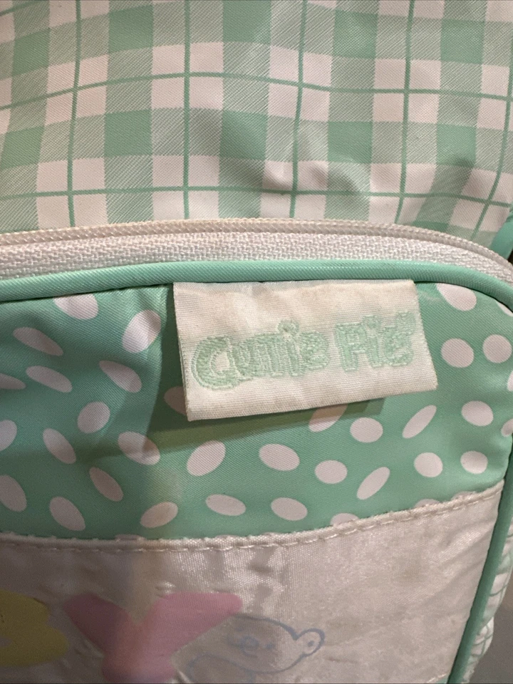 Bolso de bebé Cutie Pie vintage con asas y correa 10x12 verde menta Foto 2 de 4
