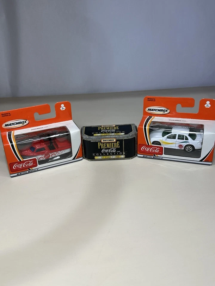 Matchbox Coca-Cola Premiere F-150 & 2 Mattel Wheels Lot of 3 New In Box Diecast - Image 3 of 4