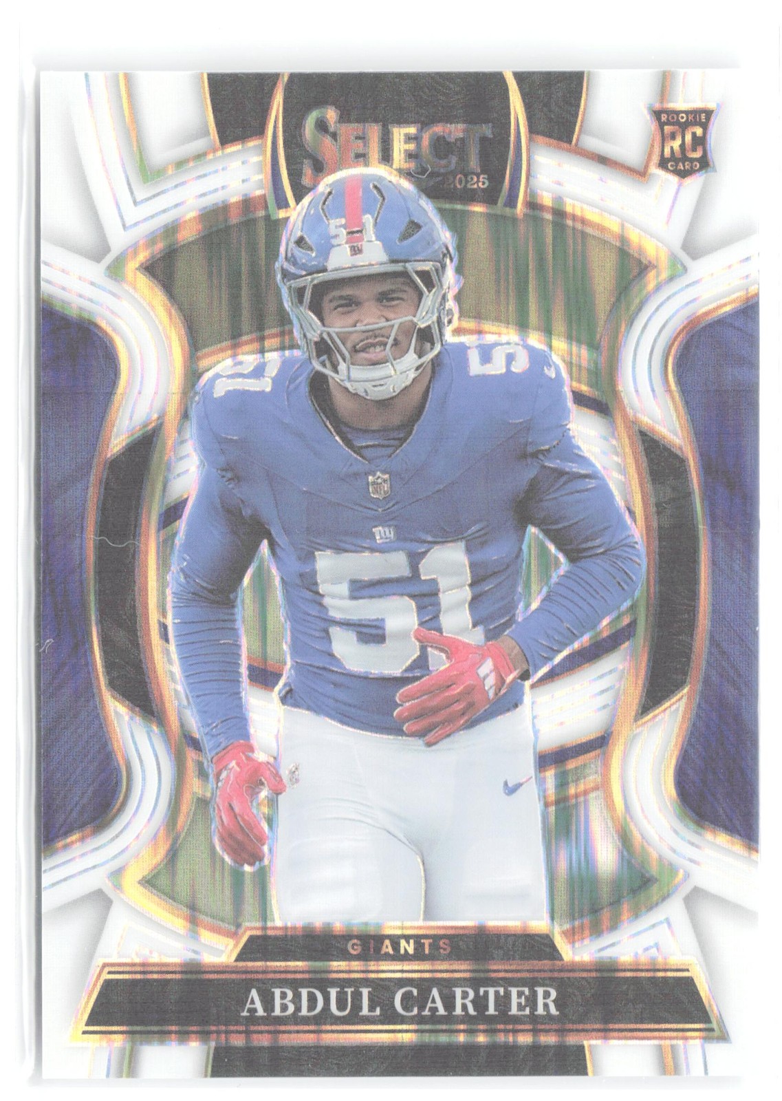 2025 Panini Select #95 Abdul Carter White Prizm Shock #/799