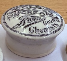 Antique Vintage Boots Cash Chemists Cold Cream complete l Pot