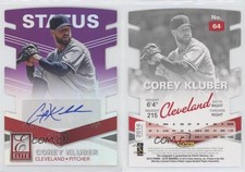 2015 Panini Elite Signatures Status Purple Die-Cut /49 Corey Kluber #64 Auto