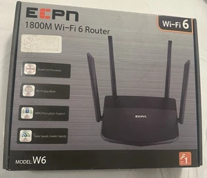 WiFi 6 Router ECPN AX1800 5 GHz Dual-Band Gigabit WiFi Router, Model W6