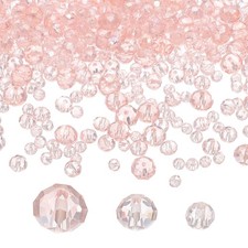 Rondelle Crystal Beads, 600Pcs 4-8mm Faceted Glass Beads, Pink Plating AB