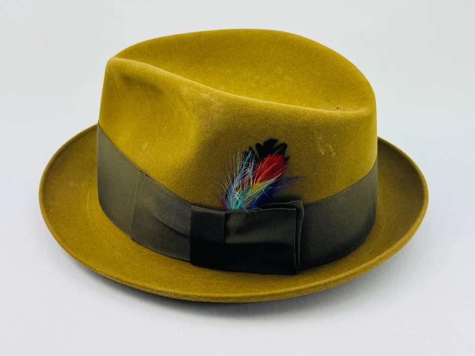 Vintage Dobbs “Rainbow” Fedora Hat – Size 7-1/8 Nachman’s Newport News VA Suede? - Image 3 of 4