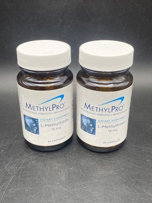 Lot of 2 - MethylPro 15mg L-Methylfolate 30 Capsules - Professional Streng | New