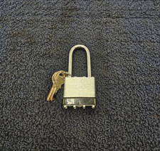 QTY 4 Heavy Duty 40mm Laminated Padlock, 2 inch Shackle Length With 2 Keys