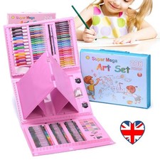 208pcs Kids Art Set Box Case Painting Drawing Colour Pencils Pastels Artist kit