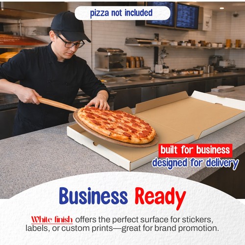 MT Products Scatole Pizza 18" x 18" x 2" Bianco Cartone Flauto B - Confezione da 50 - Foto 5 di 7