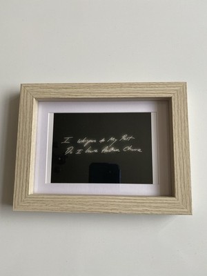 Tracey Emin Style Neon Text Print I Whisper To My Past Framed Art