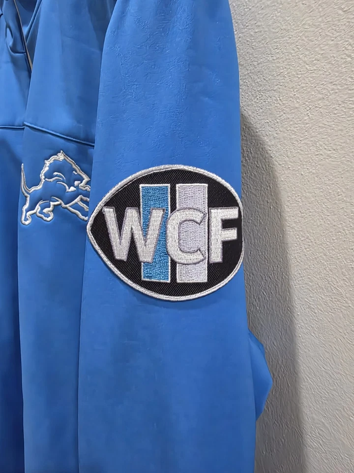 Detroit Lions Blue Insulated Men's Full Zip Jacket, Size LARGE - Image 3 of 4