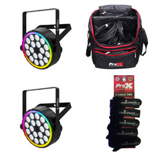 2x Chauvet DJ FX Par 6 RGBW Wash with Dynamic eye-candy outer ring  Carry Bag