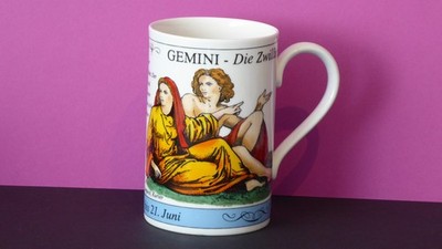 Tasse Kaffee Tee Sternzeichen Gemini Zwillinge Zodiak Dunoon Made in Scotland 