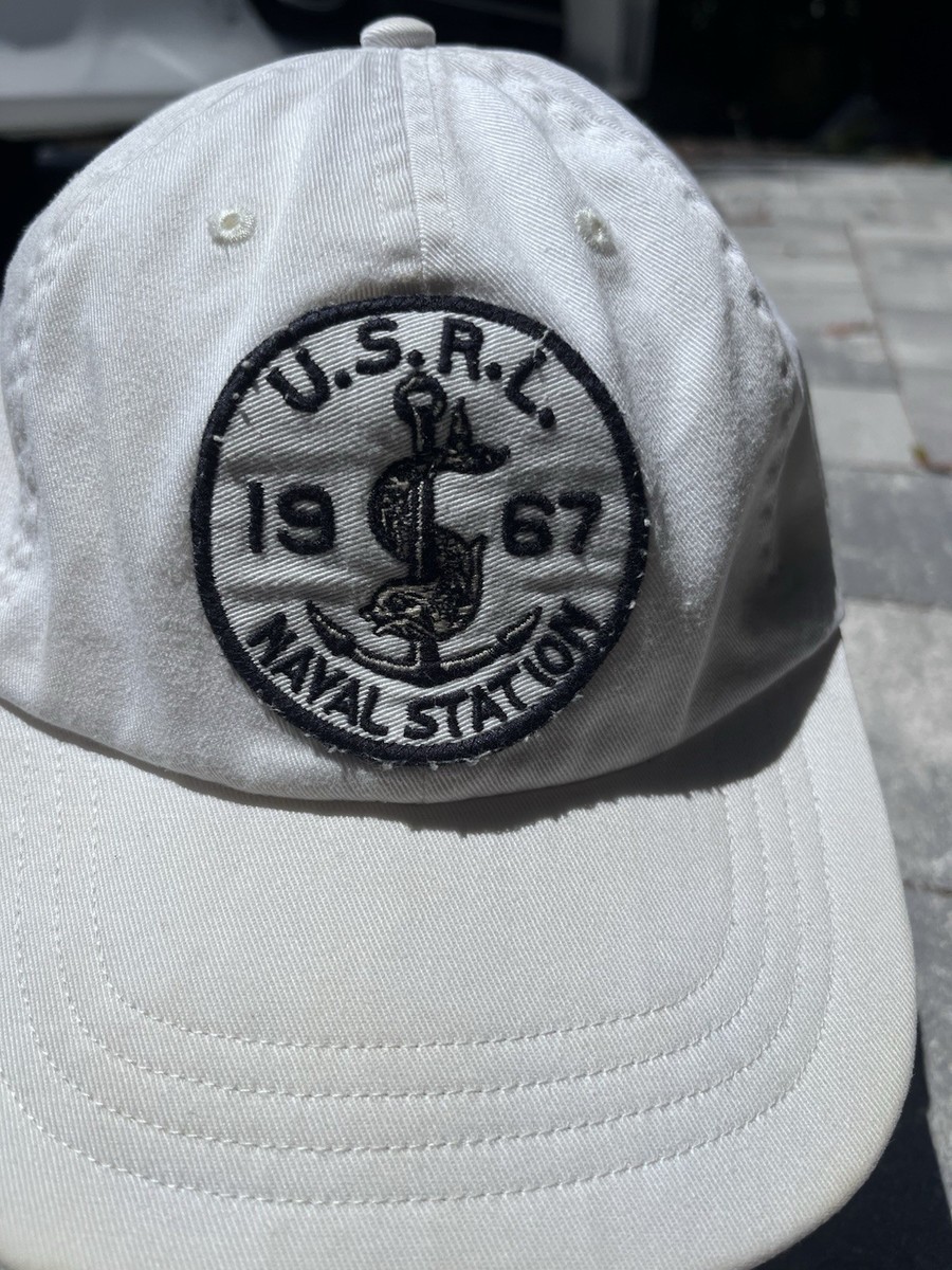 Polo Ralph Lauren Naval Station Hat White Cap Strapback USRL