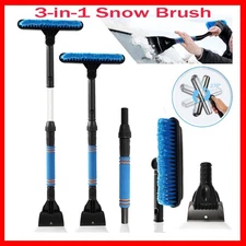 3-in-1 Snow Brush with Squeegee and Ice Scraper for Car Windshield and SUV NEW
