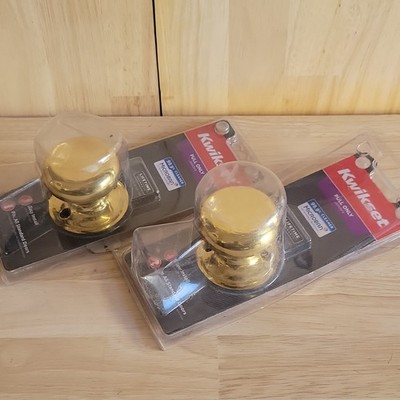 Kwikset Pull Only Door Knob (Dummy) Gold Polished Microban  2pc.