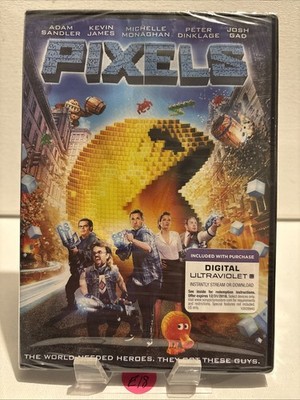 Pixels DVD Adam Sandler Kevin James Pac-Man Donkey Kong Brand New Sealed E18