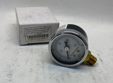 ZORO 1-1/2" Steel Case Pressure Gauge (0 - 30 psi) 1/8 NPT Bottom (PSI / Bar)