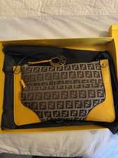 Fendi Pouch Small Brown Fabric Clutch