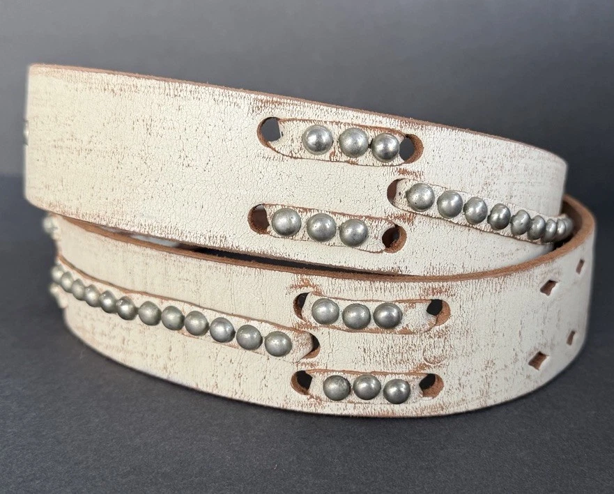 Vintage Hedy Shepard Artisan Fabric Sash Belt Ceramic Buckle Southwestern Boho Ivory Vintage Belts for sale | eBay main image 4