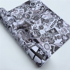 Sticker Bomb Black White Vinyl Wrap Decal Film Graffiti Jdm Usdm Sheet Diy Usa