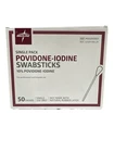 Medline Povidone-Iodine Swabsticks 10% Single Pack 50ct REF MDS093901