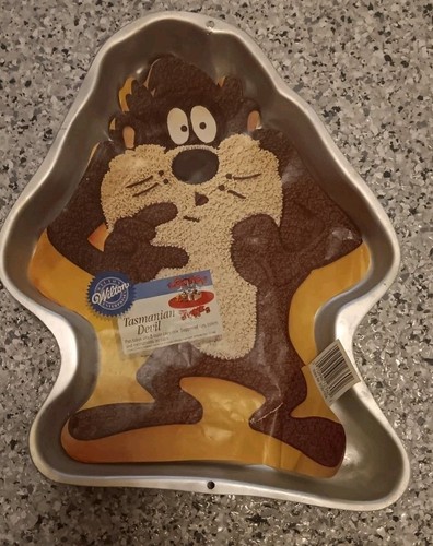 Wilton Cake Pan Mold 1995 Cartoon Taz Tasmanian Devil Looney Tunes Warner Bros - 第 1/2 張圖片