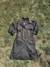 Foxrun Two black trench coat with removable plaid lining