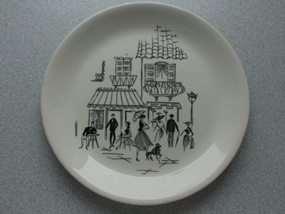 Teller 50er Jahre * Alfred Meakin * Paris Café Scene Montmartre * England