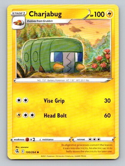 2021 Pokemon Card Fusion Strike Charjabug 100/264