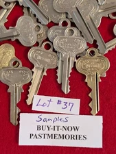 2-"RUSSWIN" KEYS W/SEA SERPENTS, VINTAGE ANTIQUE c1890, PADLOCKS, HOUSE, LOT #37