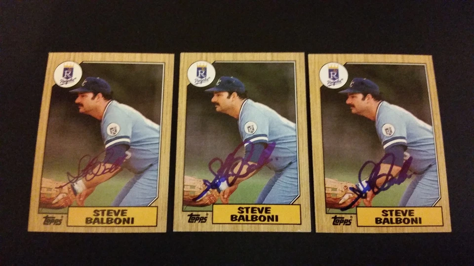 Steve Balboni Royals 1987 Topps #240 Yankees Signed Authentic Autograph JA15 - Image 2 of 3