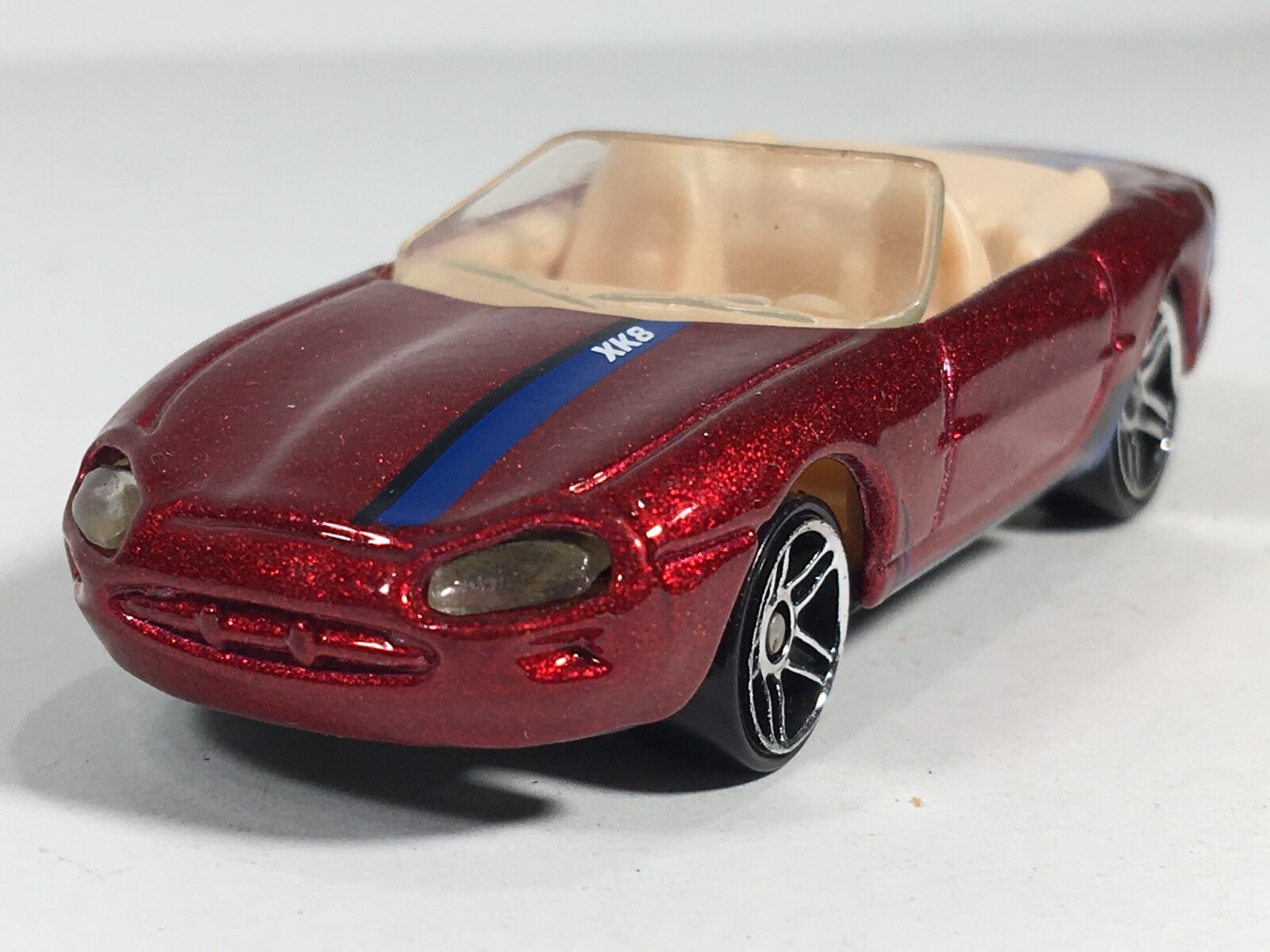 Hot Wheels 2001 Jaguar XK-8 Convertible Coup Metalflake Red HW Mainline Series