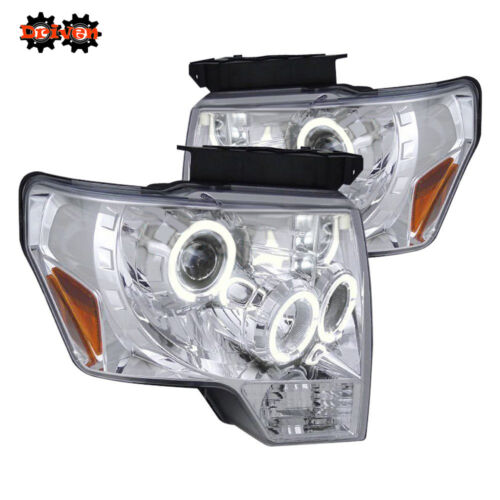 09-14 Ford F150 Truck Platinum Lariat Chrome Housing Projector Headlights w/Halo
