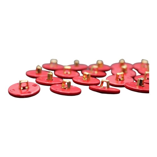 Vintage 21 Red Gold Center Round Plastic Shank Buttons 17.73mm - Picture 4 of 5