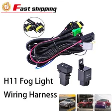H11 H8 H16 Fog Light Lamps Wiring Harness LED Indicator Switch Kit 12V 40A Relay