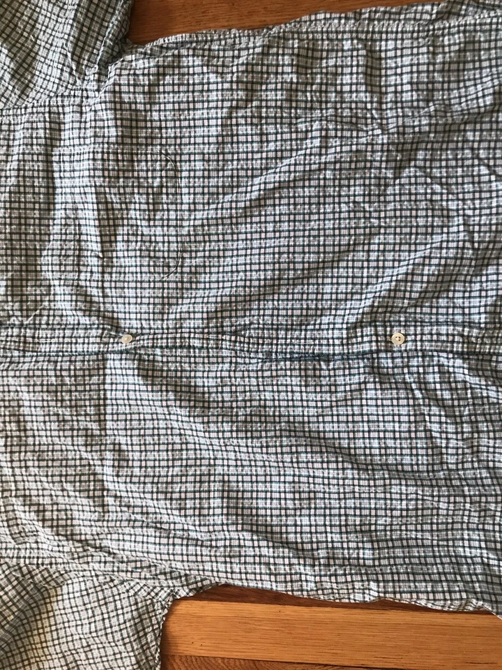 Vintage Structure Short Sleeve Plaid Shirt Size Large Seersucker Pocket Men - Image 3 of 4