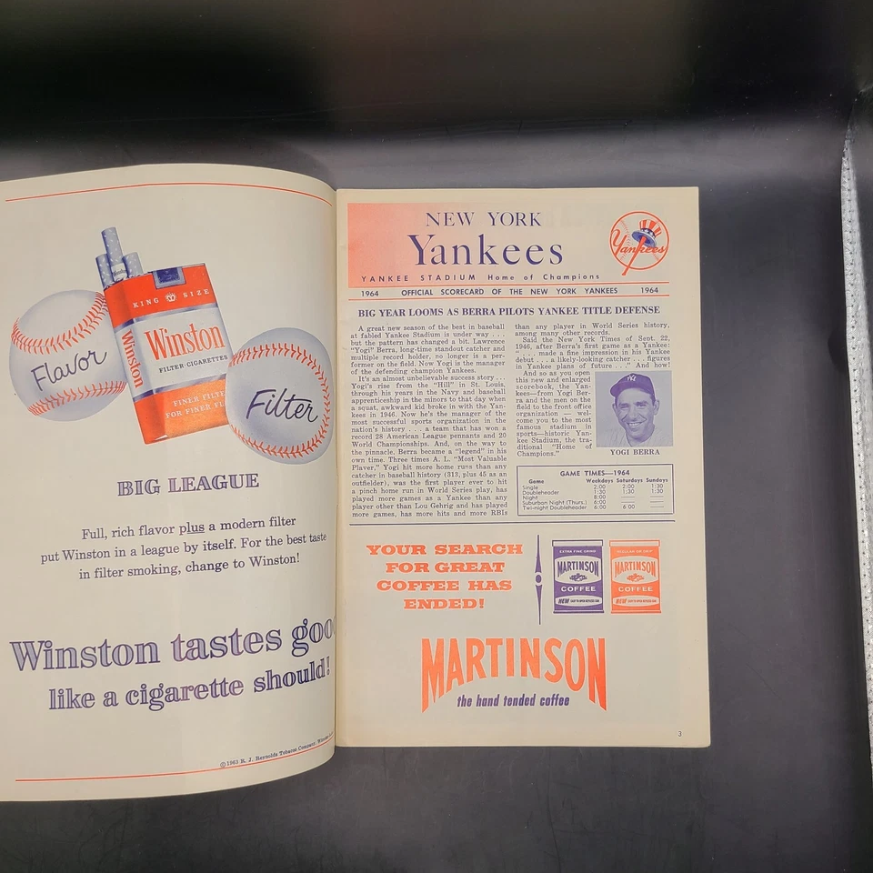 New York Yankees 1964 Program/Scorecard 30 Pages Vintage Nice Piece Of History - Image 2 of 4