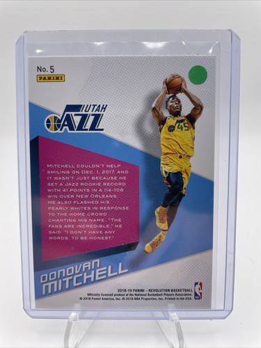 2018 DONOVAN MITCHELL PANINI REVOLUTION SHOCK WAVE #5 JAZZ MINT! - Picture 2 of 2