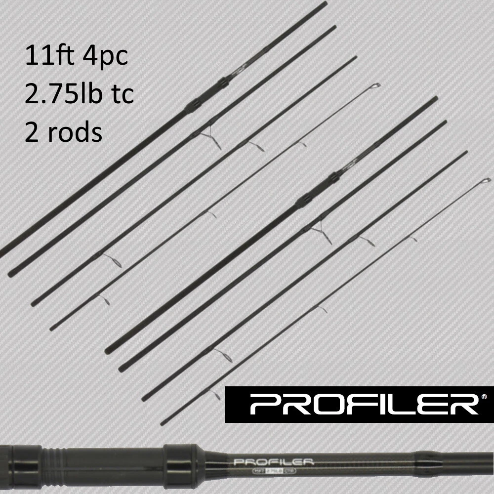 Carp Fishing Travel Rod x2 11ft 3.3M 2.75 TC 4pc Piece Carbon NGT Profiler
Opens in a new window or