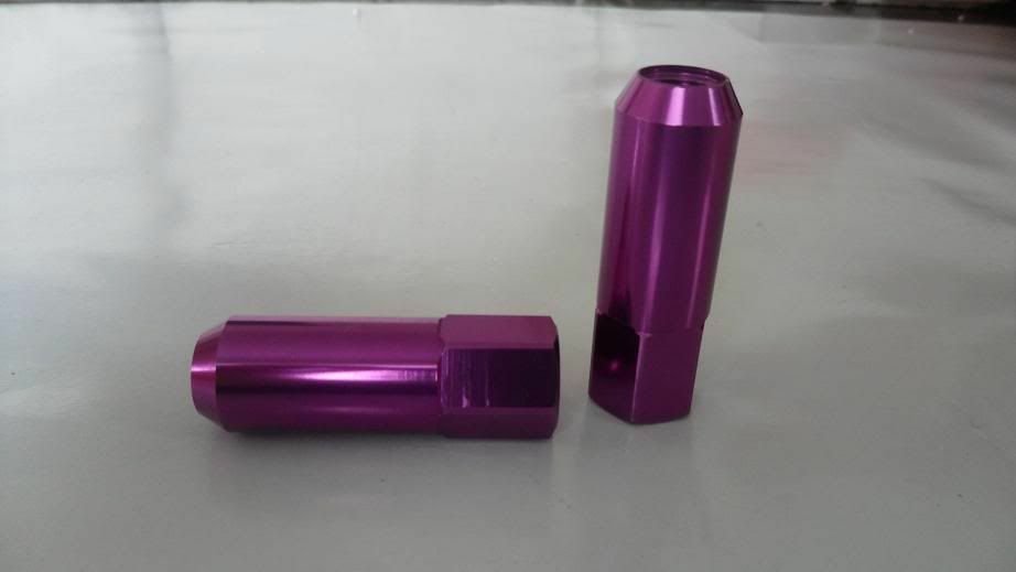 16 WHEELS RIMS TUNER LUG NUTS 12X1.25 OPEN END Purple 19 HEX 60mm
