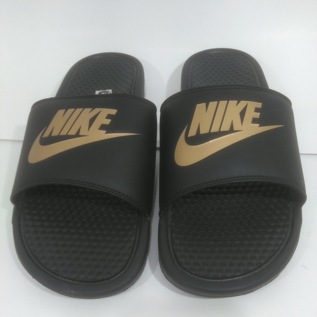 Nike Benassi -Just Do It Mens Black/Mettalic Gold Sandal 343880016
