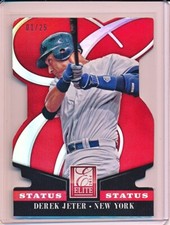 DEREK JETER 2014 PANINI ELITE #32 STATUS RED DIE CUT #'D 01/25 (1ST SN) RARE HTF