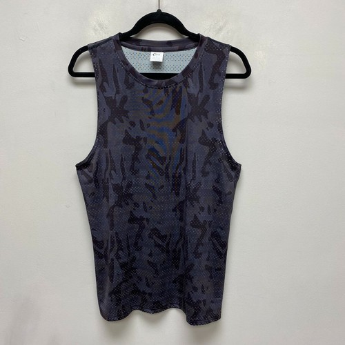 Zyia Active Womens Black Camo Sleeveless Crew Neck Athletic Mesh Tank Top XL