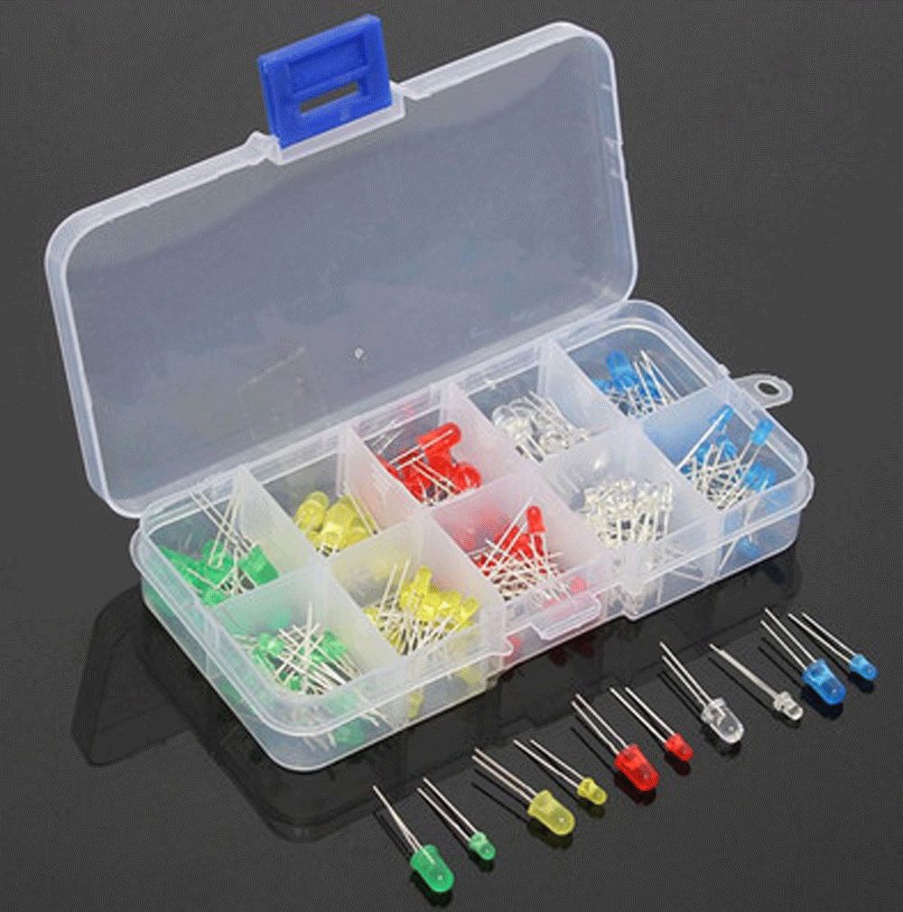 150pcs 3mm 5mm LED Light Emitting Diode White Red Green Yellow Assorted DIY Kit - Picture 4 of 12